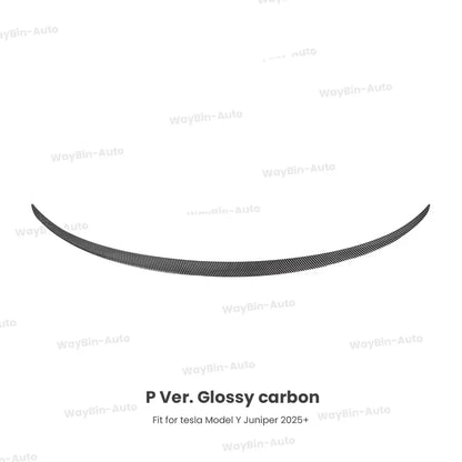 Glossy Carbon Rear Trunk Spoiler Trim Kit for Tesla Model Y Juniper 2025 - Blade Style Sport Body Styling Exterior Accessories