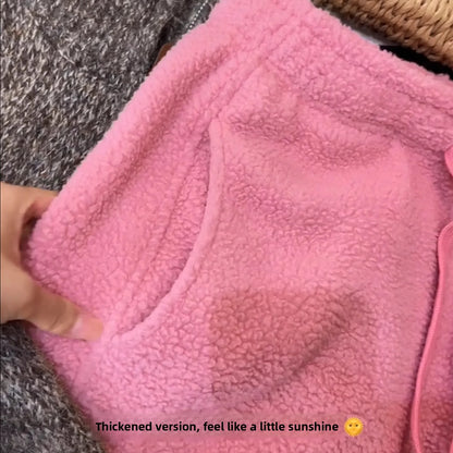 Cozy Thickened Lamb Fur Women's Sweatpants Soft Warm Fleece Winter New Style Casual Pants Loose Fit Trousers for Ladies