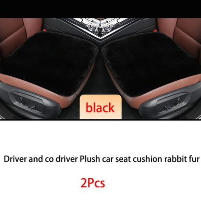 Winter Plush Rabbit Fur Car non-slip Seat Cushion Warmth Thickened Wool One Piece Square Cushion for Main Driver or Co-pilot