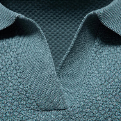 AIOPESON Men's Summer Breathable Polo Shirt Short Sleeve Solid Color Casual Polo Shirts for Men Lightweight Stretch Polo ﻿