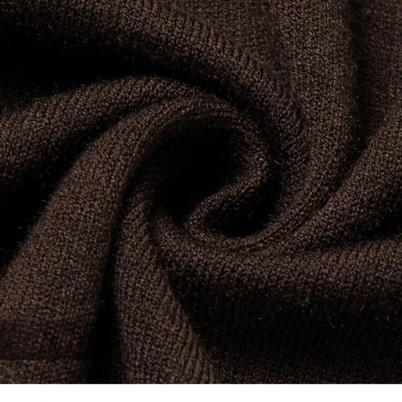 Men's Autumn & Winter Blouse Collar Knitted Pullover, Business Casual Slim-Fitting Wool Textile Sweater, Gentleman Polo Shirt