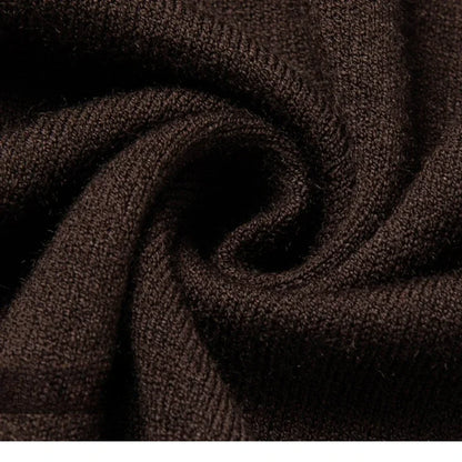 Men's Autumn & Winter Blouse Collar Knitted Pullover, Business Casual Slim-Fitting Wool Textile Sweater, Gentleman Polo Shirt