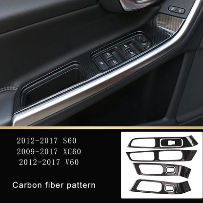 Stainless Steel Door Armrest Glass Lifter Button Panel Decorative Cover For Volvo XC60 S60 V60 Car Accessories Sticker
