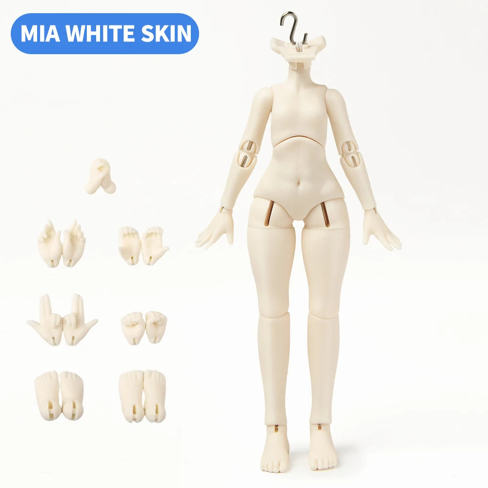 1/12 Scale BJD Doll Girl Body 14.5cm Kawaii Doll Model Anime Action Figure White Normal Skin Movable Joints for OB11 P10 GSC