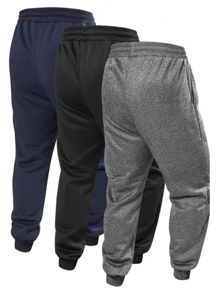 Casual for Autumn and Winter Men's Large Size Plus Velvet Pants Thermal Sports Thickened 2025 Sets Man Black Sweatpants Baggy