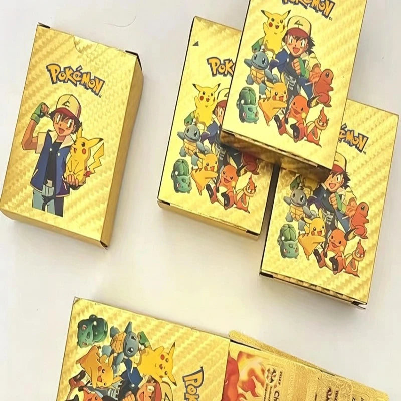Baokemeng Hot Pokemon Board Game Card Gold Foil Card Silver Foil Black Foil Collection Card Cross Pokemon Cards