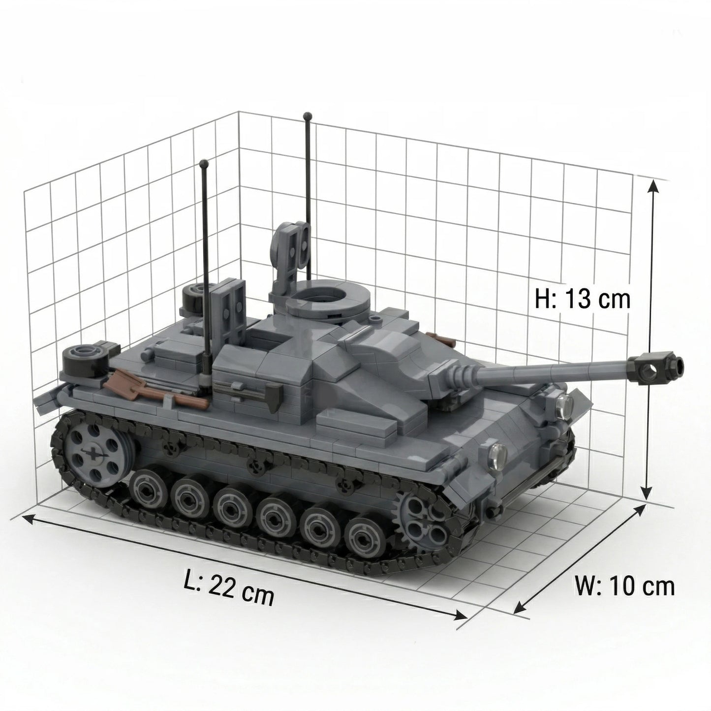 WW2 German StuG III Ausf G Assault Gun Building Blocks Toy Set Military Tank Destroyer Bricks Model Stug3 for Collectors