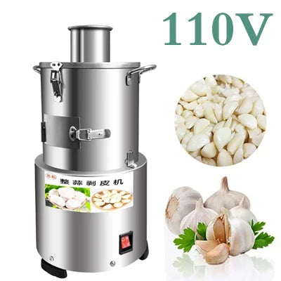 Commercial Stainless Steel Electric Garlic Peeler Whole Garlic Clove Separator with Complimentary Garlic Press for Kitchen