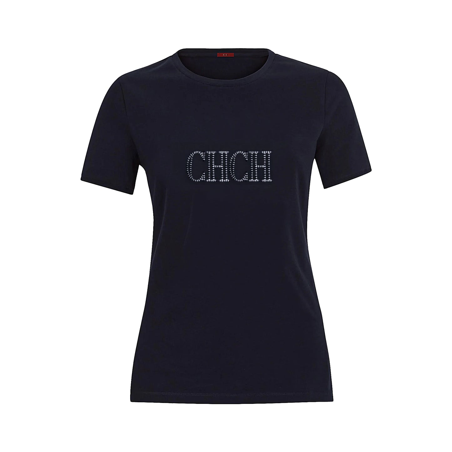 CHCH Women's T-shirt Summer New High Quality Round Neck Embroidered Texture Top