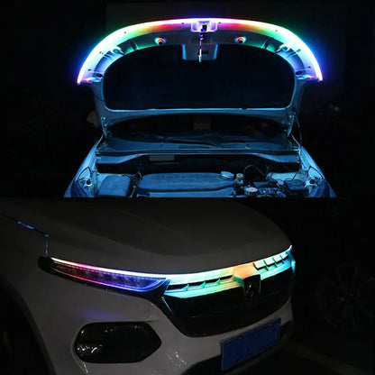 LED Car Hood Symphony Light Strip Daytime Running Light APP Remote Control RGB Led Colorful Auto Decorative Atmosphere Light 12V