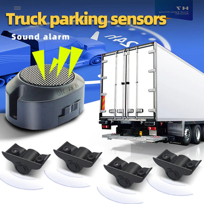 Parking Sensors 4 Kit Sound Alarm System Truck Parktronic Reversing Backup Radar for Van Rv Lorry Trailer Beep Detector Voice