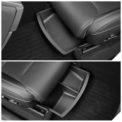 Under Seat Storage Box For Tesla Model YL 2025-2026 TPE Front Under Seat Organizer Trash Can Car Interior Accessories