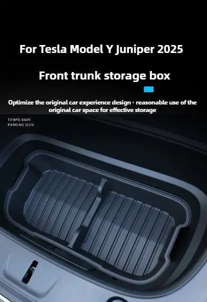 For Tesla Model Y Juniper 2021-2025 Launch Front&Rear Trunk Storage Box Double-Deck Luggage Frunk Organizer Box Dustproof Cargo