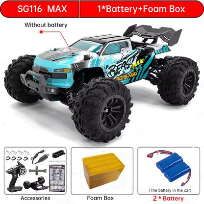 ZLL SG116 MAX/PRO 1:16 High Speed Drift Racing 80KM/H Or 50KM/H Brushless Motor 4WD RC Car Off Road Car Toys for For Kid Gift