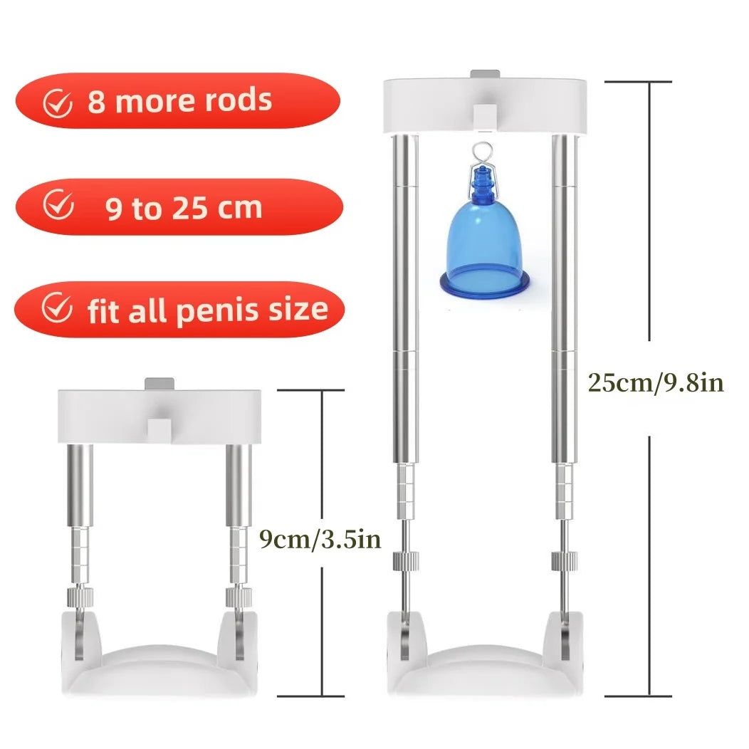 Size Master Penis Extender Male Dick Enlargement Edge Stretcher Pump Strap Extension Penis Enlarger Erection Sex Toys for Men