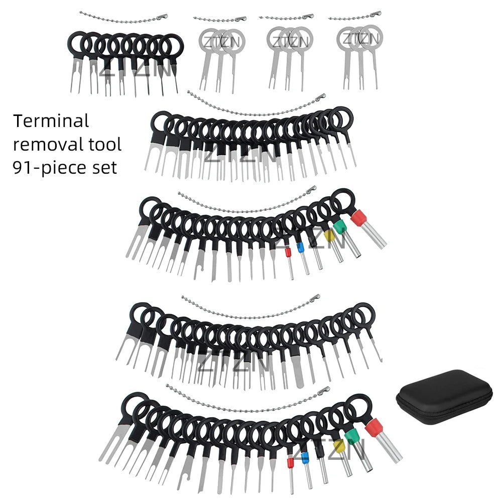 Car Terminal Removal Tool Kit - Wiring Harness Connector Pin Extractor Set with Storage Case for Automotive Electrical Repair