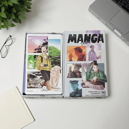 Manga Tarot 12*7cm in Rigid Box 90 Pcs Cards (78 Pcs Tarot Cards + 12 Oracle Cards) Printed on 350GSM Double-embossed Cardstock