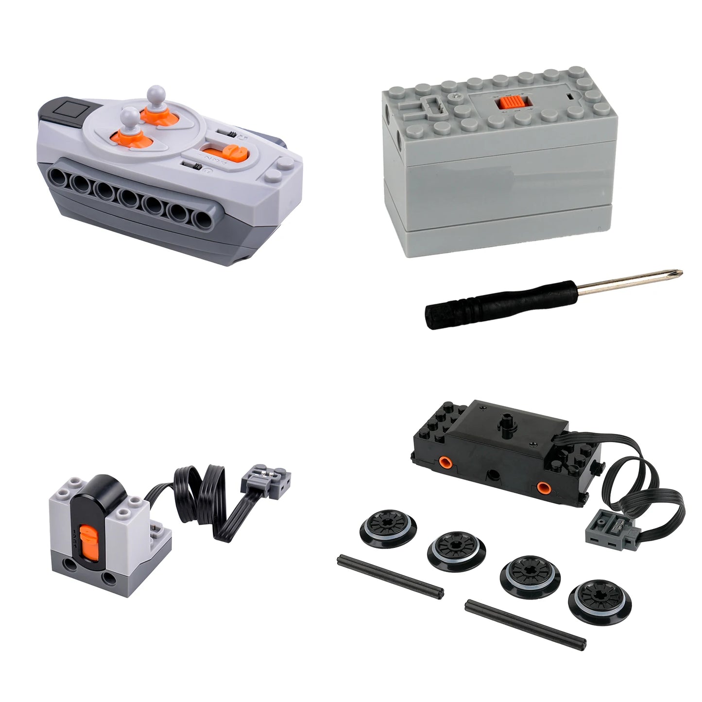 MOC Power Functions Part Building Blocks Train Track Motor Battery Box Infrared Remote Control Receiver M-motor for Legoeds