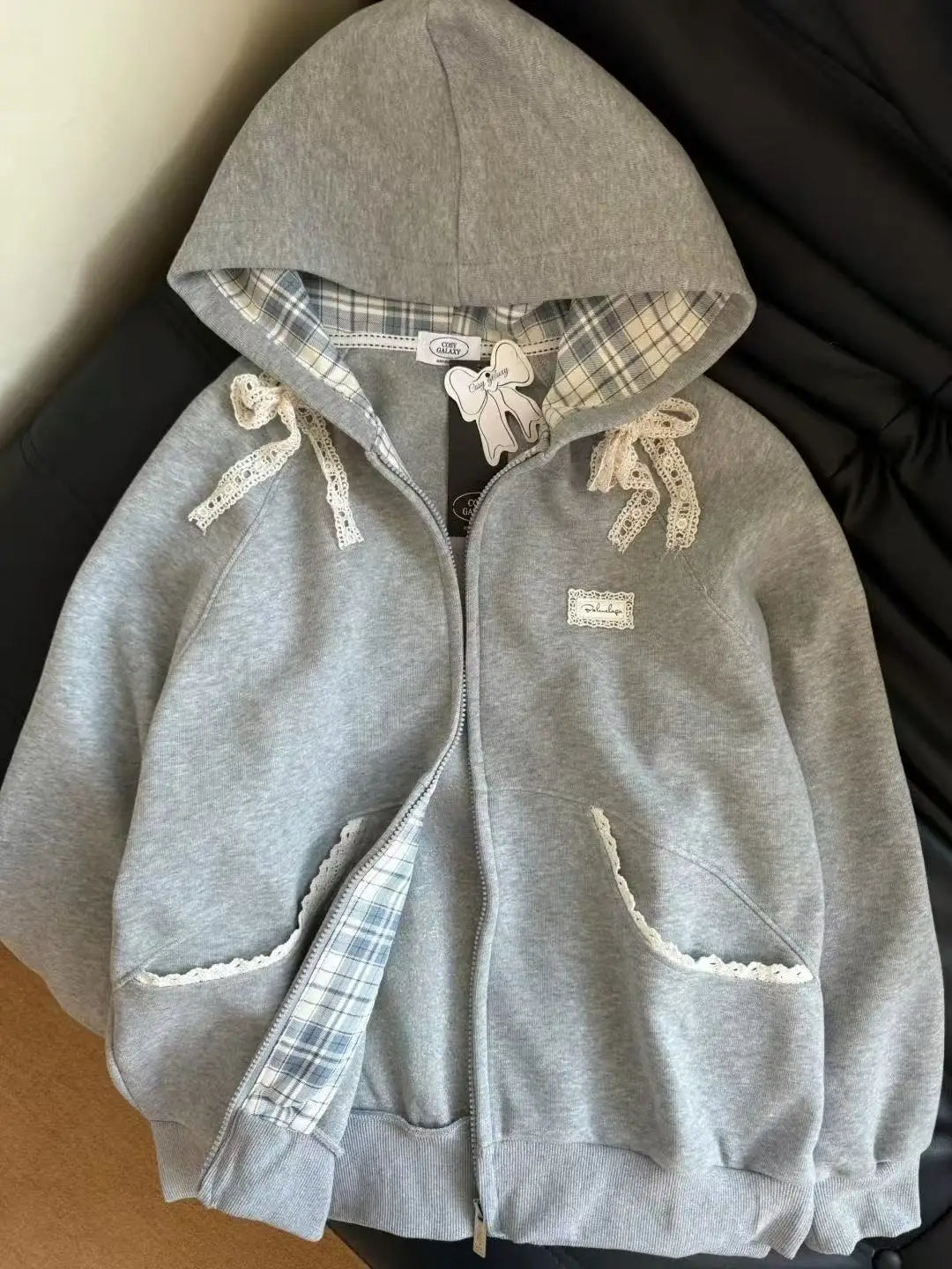 Versatile New Street Hooded Sense of Design Jacket Women Fashion Pullover Sweatshirt Harajuku Unisex Oversized Hoodie Coat Trend