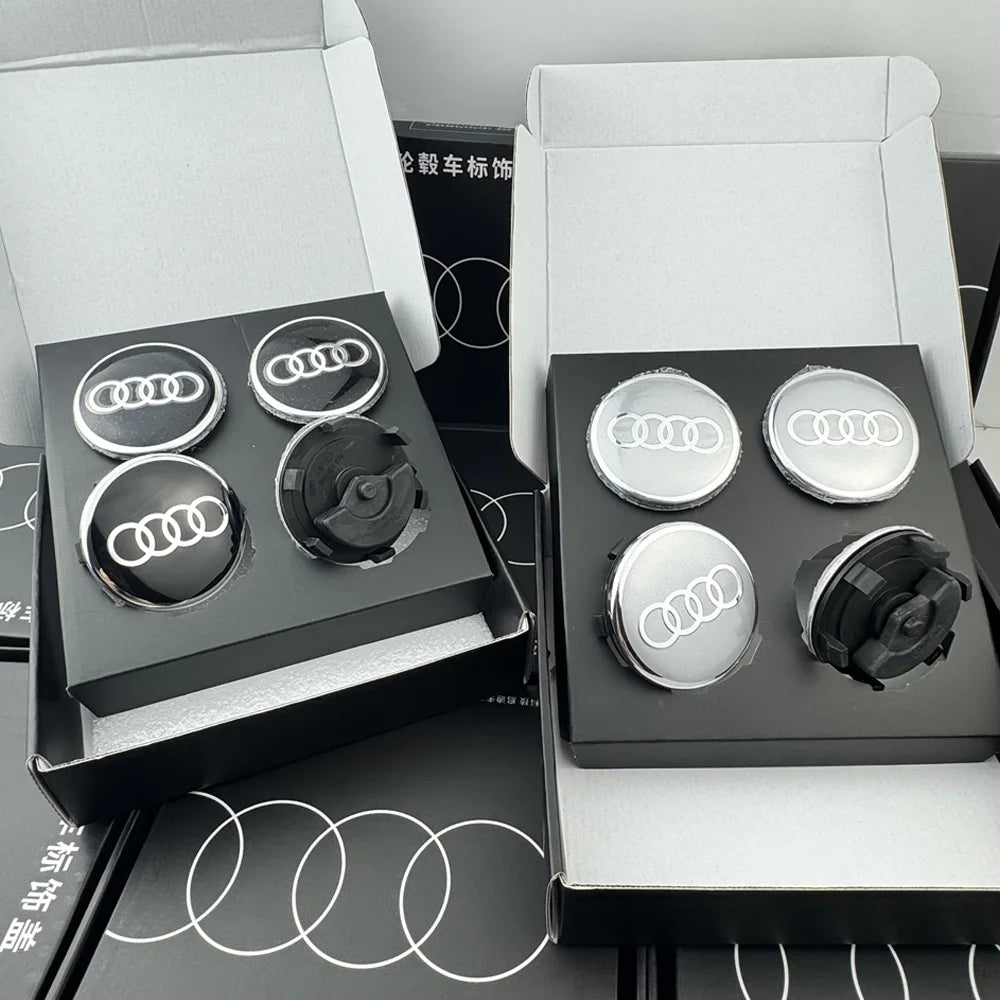 Car Floating 4pcs 60/61/68/69mm Wheel Hub Caps Hubcap Badge Styling For Audi B5 B6 B7 B8 A3 8P 8V 8L A5 A6 C6 C5 C7 A1 A7 A8 Q