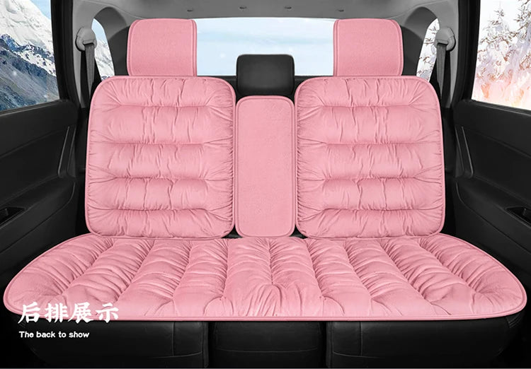 Plush Down Car Seat Cushion Winter Plush Single Seat Thickened Plush Winter Warm and Cold proof Five Seat Non shedding Hair