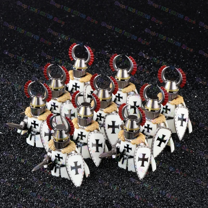 Medieval Knights Building Blocks Warrior Soldiers Crusaders Hospital Teutonic Knight Legion Figures Block Toys Accessories