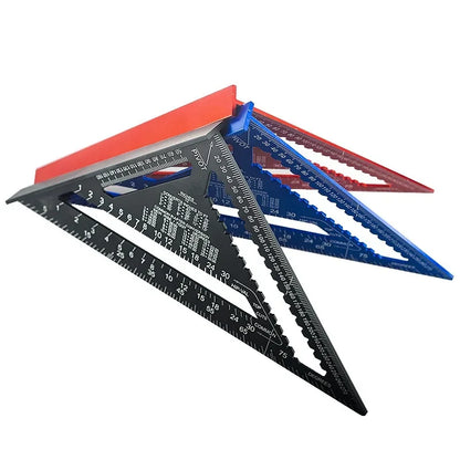 7-Inch Aluminum Speed Square with Inch/Metric Scales – Precision Measuring Tool for Woodworking and Carpentry