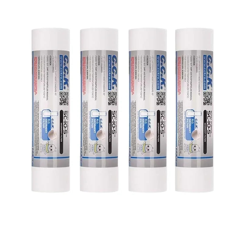 4Pcs 5 Micron 10"x2.5" Sediment Filter Compatible with P5, AP110, WHKF-GD05 & Well Water RO Units