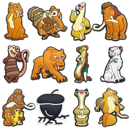 12-100Pcs Ice Age Shoe Charms Pin Cartoon Clog Sandal Accessories DIY Shoe Decoration Wristband Women Girl Party X-mas Gifts