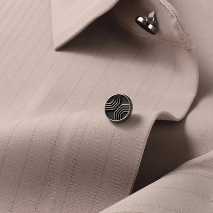 Men's Stretch Stripe Shirt - Elegant Slim Fit Long Sleeve for Business Casual | Wrinkle-Resistant Office-to-Commute Wear M-4XL