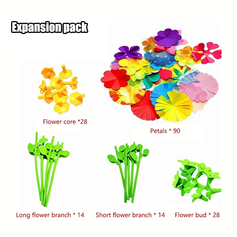 DIY Flower Bouquet Craft Kit for Girls Creative Machine Toy with Music & Lighting Children's Garden Art Set 3 Year Birthday Gift