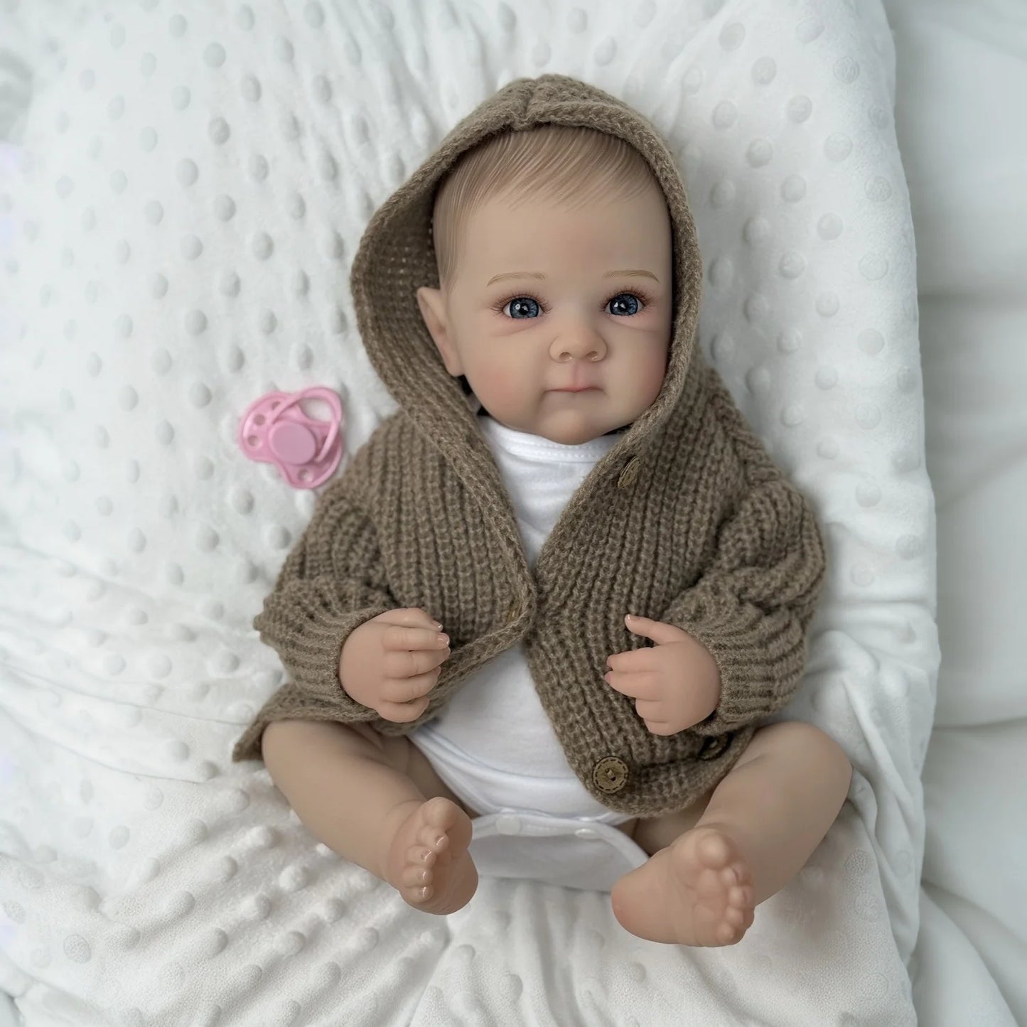 BZDOLL 19 Inch 48 CM Full Vinyl Body Reborn Baby Doll For Kids Handmade Fashion Birthday Gift For Children Bathe Play House Toy