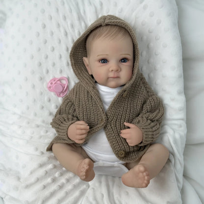 BZDOLL 19 Inch 48 CM Full Vinyl Body Reborn Baby Doll For Kids Handmade Fashion Birthday Gift For Children Bathe Play House Toy