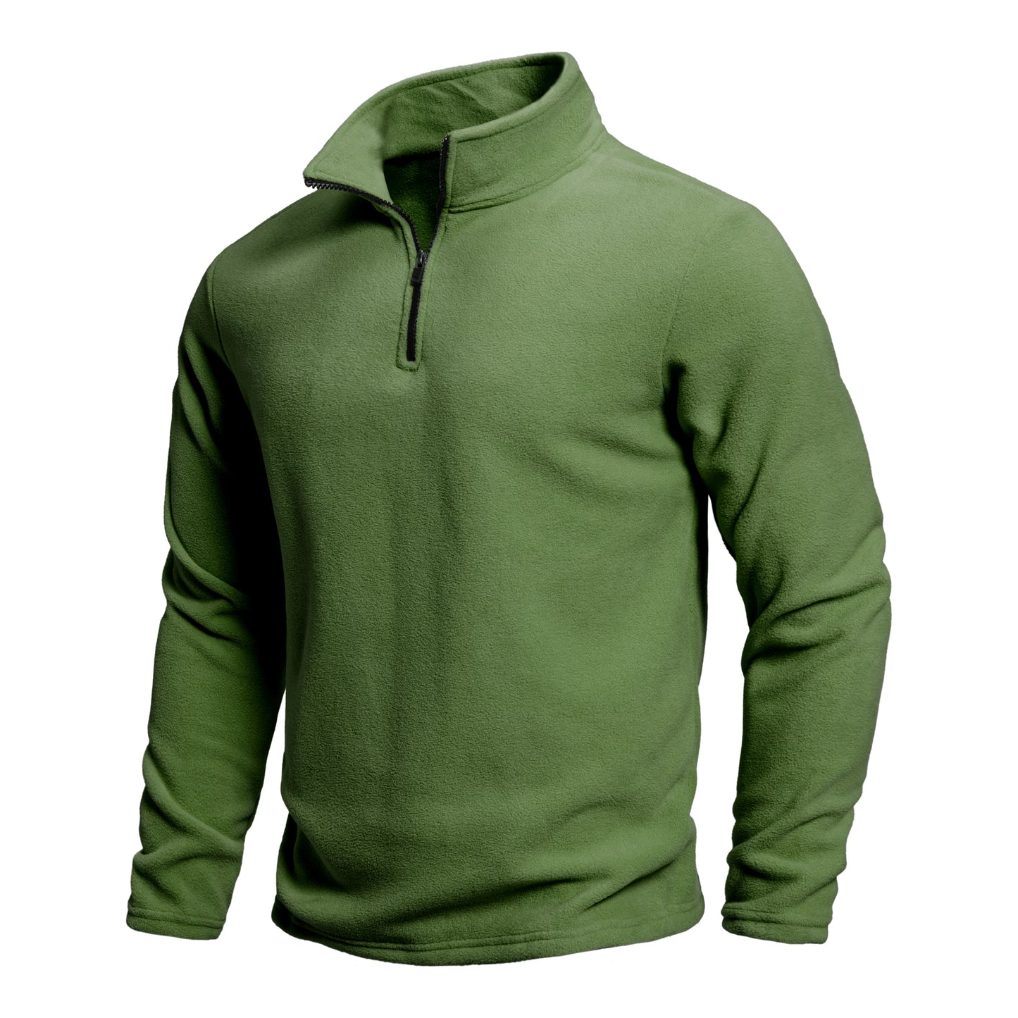 Men's Outdoor Warm Fashion Pullover Winter Warm and Comfortable Half Zip Solid Color Polar Fleece Pullover