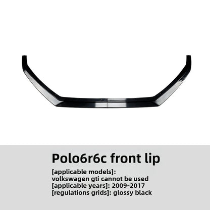 For Volkswagen Polo 6R 6C 2009-2017 Front Lip Front Spoiler Exterior Modification Parts