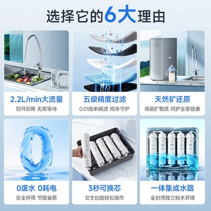 Household ultrafiltration water purifier, under-sink tap water purifier, kitchen filter, high flow rate water purifier