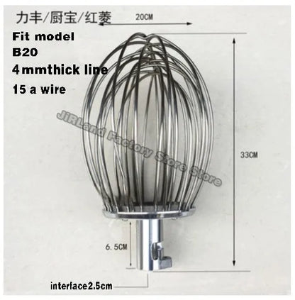 B10 B15 B20 B25 Mixer to beat egg balls 304 stainless steel wire whip stirrer accessories Blender milkshake noodle machine parts