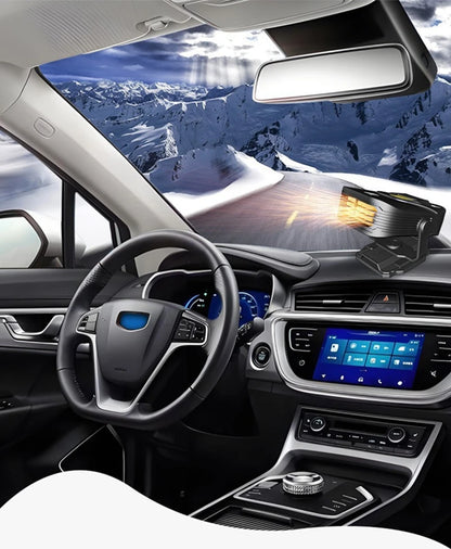 2-in-1 12V 200W Car Heater Defroster 360° Rotating Portable Windshield Heater Fast Frost/Fog Removal for All Vehicles