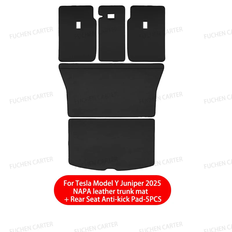 For Tesla Model Y Juniper Trunk Mat Full Coverage Trunk Both Side Guards Seat Backrest Protective Pad Cargo Liner Anti Dirty Mat