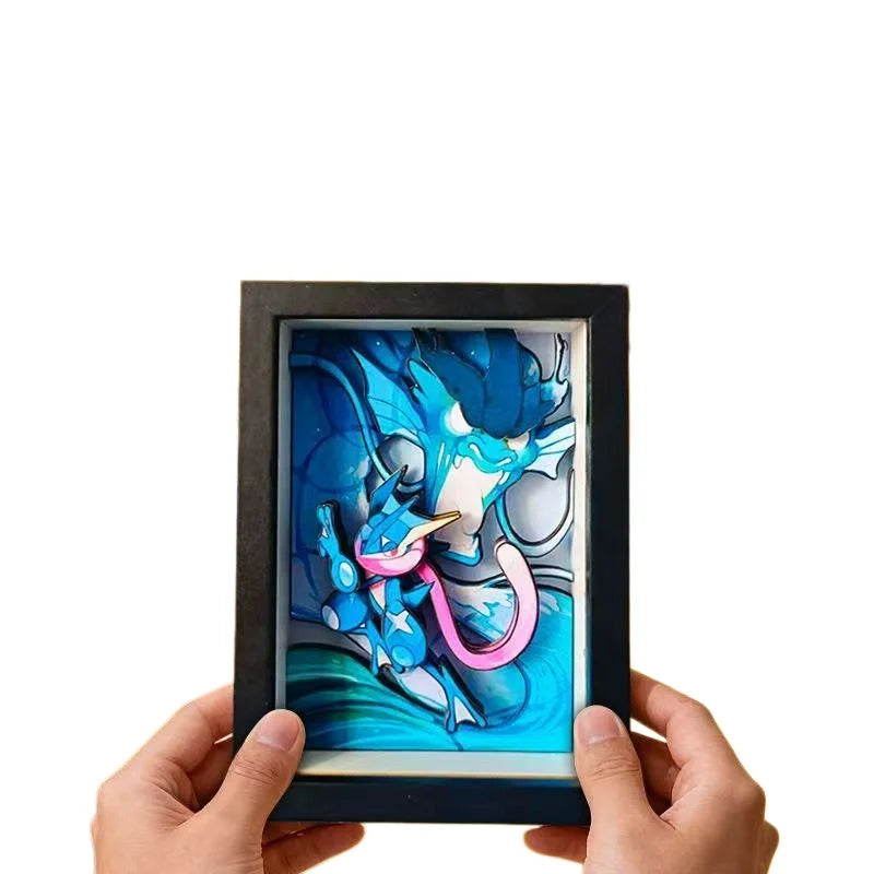 Anime Gyarados 3D Art Painting Cartoon Bulbasaur Figure Collect Picture Handmade Desktop Decora Fans Gift