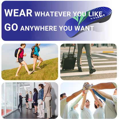 RooRuns Orthopedic Arch Support Shoes Insoles 3/4 Length Flat Feet Shoes Pads for Feet Plantar Fasciitis Heel Pain Relief Unisex