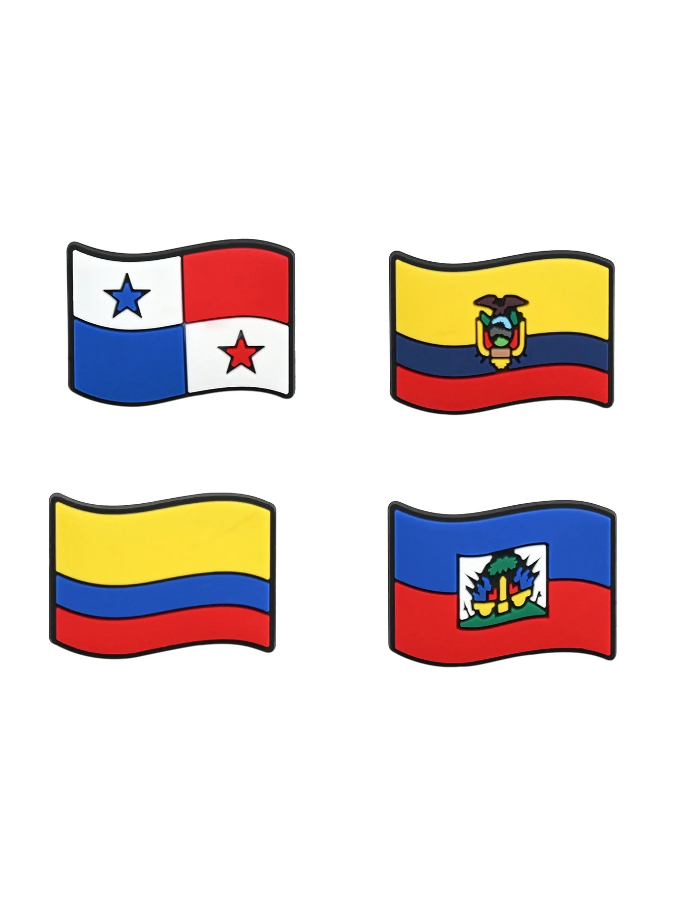 3-34Pcs National Flag Shoe Charms PVC Clog Pins Decorations for Wristbands Sandals DIY Accessories