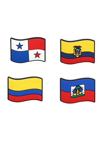 3-34Pcs National Flag Shoe Charms PVC Clog Pins Decorations for Wristbands Sandals DIY Accessories