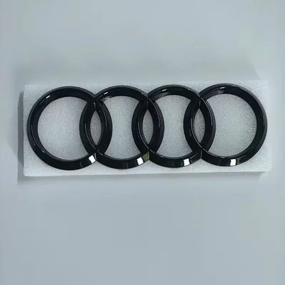 AUDI Q8 4-Ring logo ABS Black Car Hood Front Grill Emblem Rear Trunk Badge Q8 Sticker Quarrto Sline Emblem For Q8 2018-2024