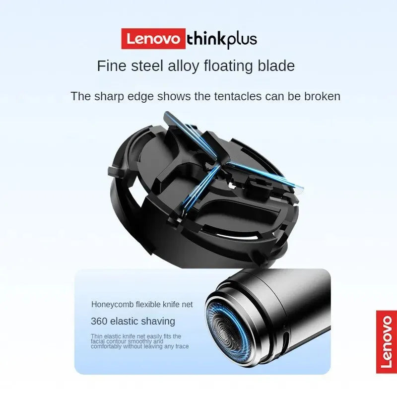 Lenovo Electric Shaver ES20 High-speed Motor Metal Body Alloy Blade for Quick Cleaning IPX7 Waterproof Whole Body Water Wash