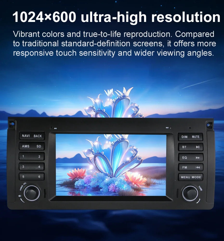 For BMW 5 Series E38 E39 and BMW X5 E53 Car Multimedia Display 7" Touch Screen  GPS Navigation Reverse View Bluetooth FM Radio