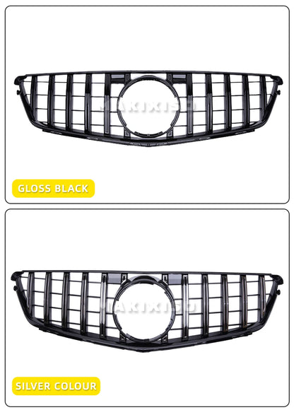 1 Piece Racing Grills Front Bumper Grille Hood Grill For Mercedes Benz C W204 07-14 Silver Style Bumper Grille Car Parts