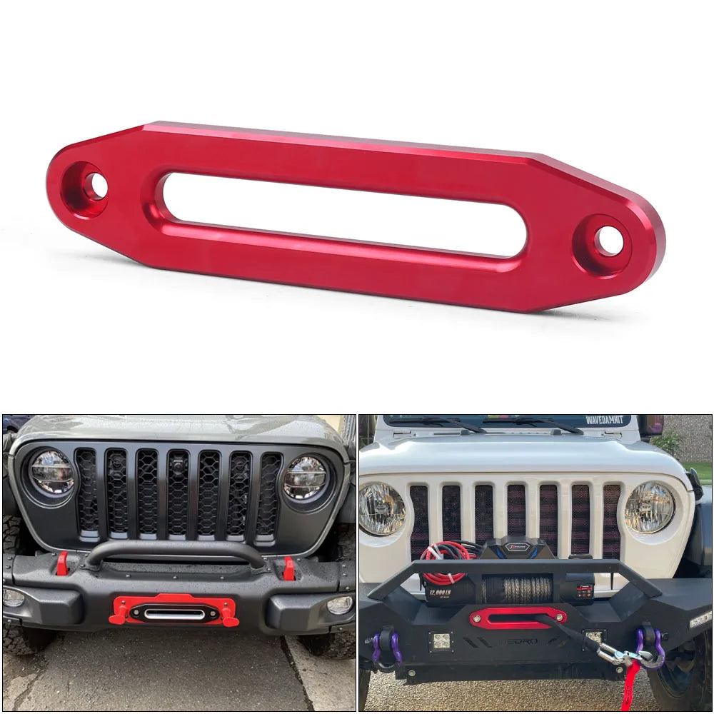10 inch Billet Polished Aluminum Bolt-Pattern Hawse Fairlead Synthetic Winch 8000-15000 LBs for ATV/UTV Rope Cable