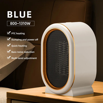 Portable Desktop Ceramic PTC Household High Power 1300W Heater Quick Heat Electric Heater Small Fan Heater
