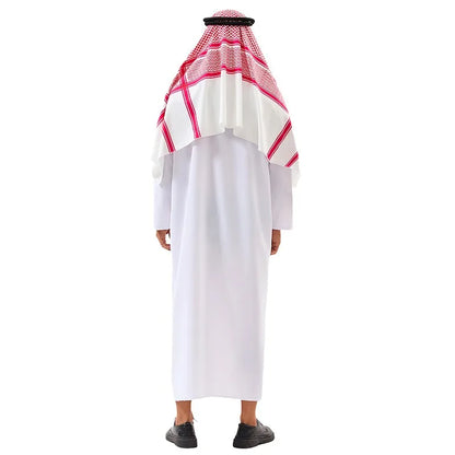 Arabic Traditional Costume for Men Dubai Sheikh Robe Set Middle Eastern Outfit